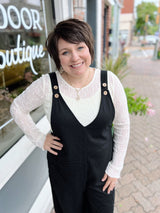 Raw Edge Patched Floral Overalls