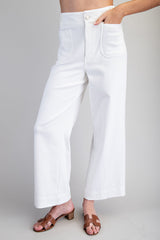 Wide Leg Pants With Front Pockets
