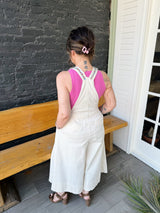 Oatmeal Embroidered Wide Leg Jumpsuit