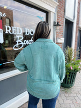 Curvy Exposed Seam Mineral Wash Sweatshirt