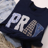 Pray Patchwork Crewneck