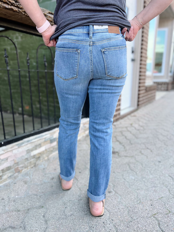Winnie's Mid Rise Cuffed Slim Jeans