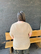 Curvy Easel Half Sleeve Knitted Sweater