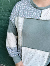 Mixed Patchwork and Lace Top