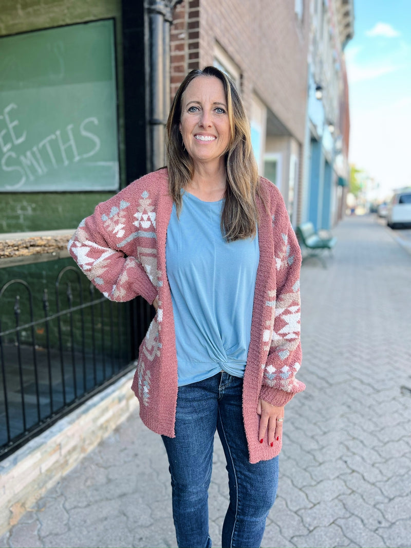 Brick Aztec Cardigan