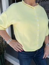Button Down Half Sleeve Cardigan