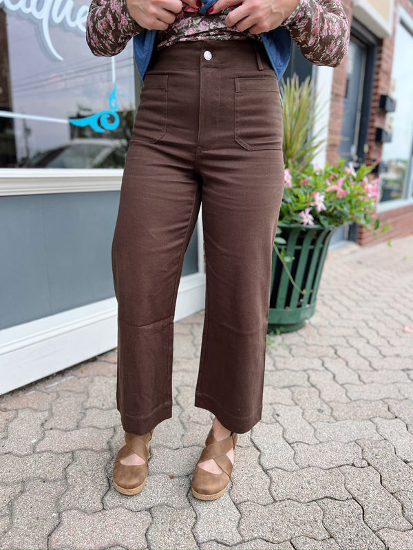 Wide Leg Pants With Front Pockets