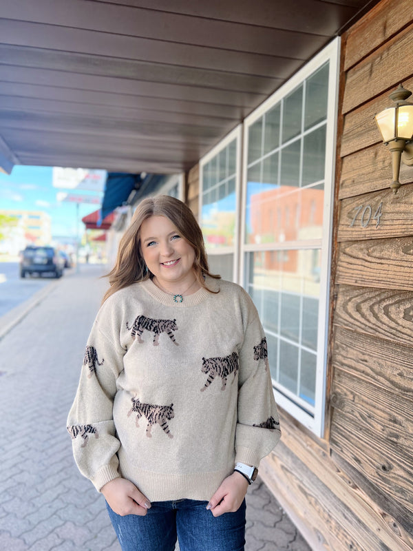 Oatmeal Tiger Sweater