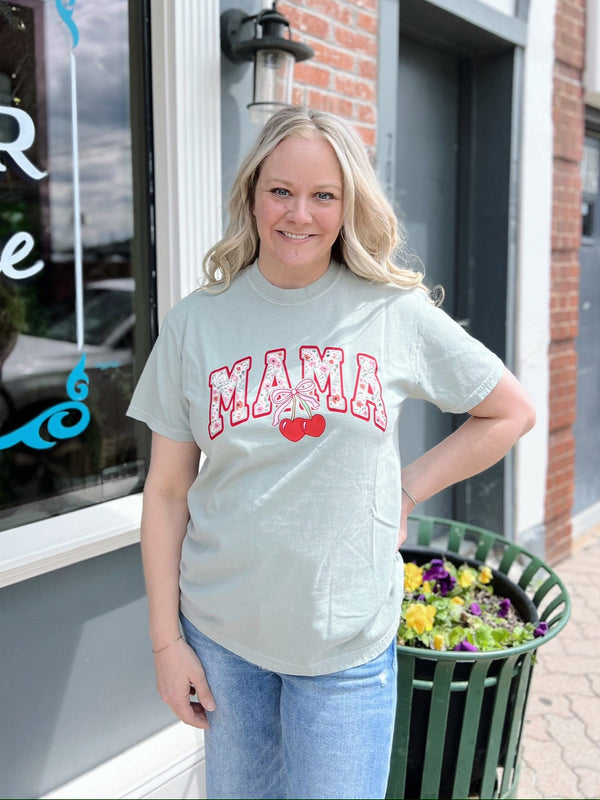 Light Green Mama Cherry Tee