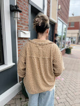 Latte Floral Collared Thermal Top