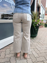 Newlin's Taupe TC Mid Rise Crop Wide Leg Jeans