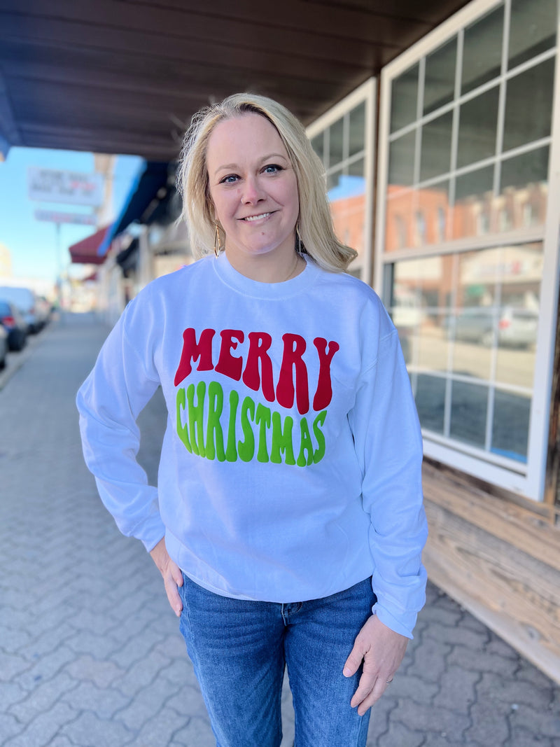 White Merry Christmas Crewneck