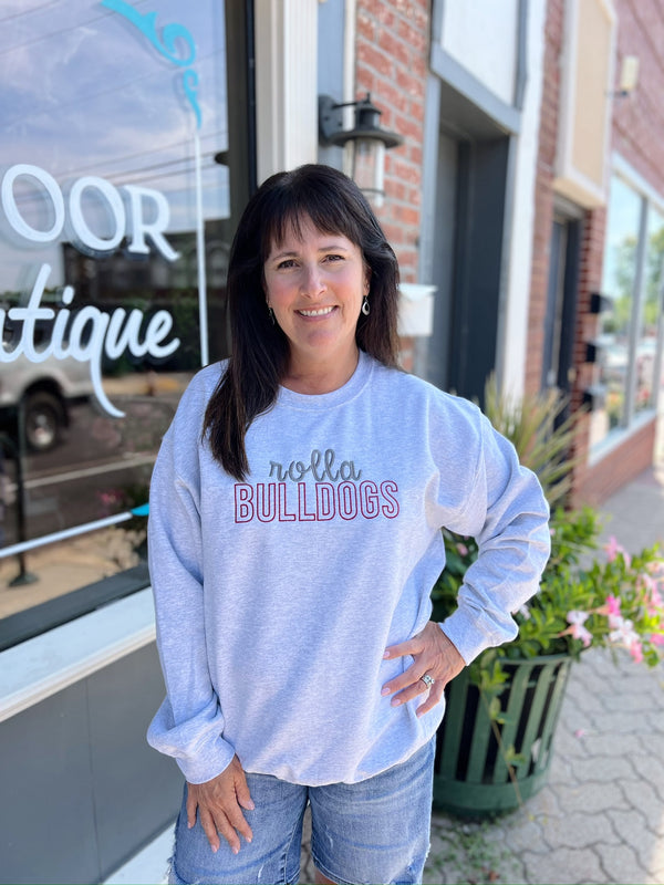 Rolla Bulldogs Gray Crewneck