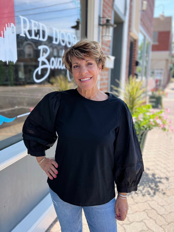 3/4 Puff crochet Sleeve Top