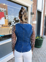 Button Front Denim Vest