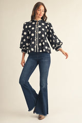 Black and White Polka Dot Peplum Top