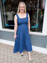 Denim Princess Line Midi Dress