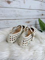 Robin's Weaved Ivory Gold Buckle Flats