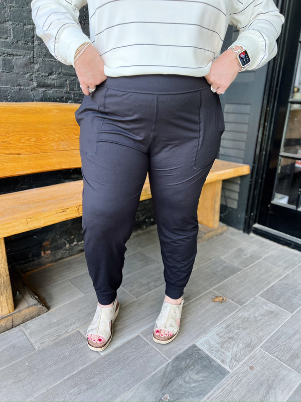 Curvy Black Super Soft Joggers
