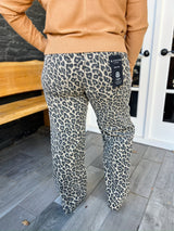 Curvy Tanner's High Rise Leopard Wide Leg Jeans