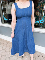 Denim Princess Line Midi Dress