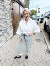 Cotton Drawstring Waist Barrel Pants