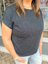 Curvy Crinkle Washed Round Neck Tee