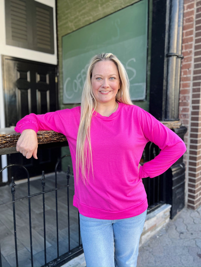 Hot Pink Lightweight Pullover