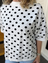 Polka Dot Short Sleeve Sweater