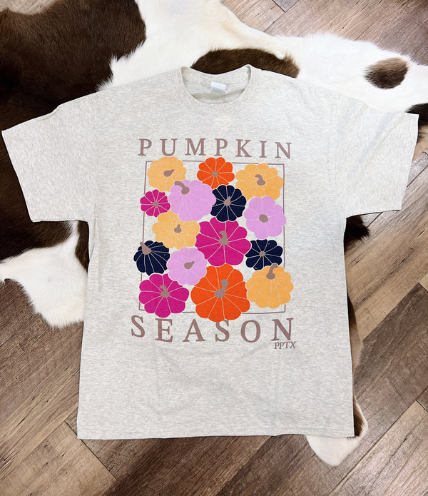 Pumpkin Season Tee with Colorful Pumpkins