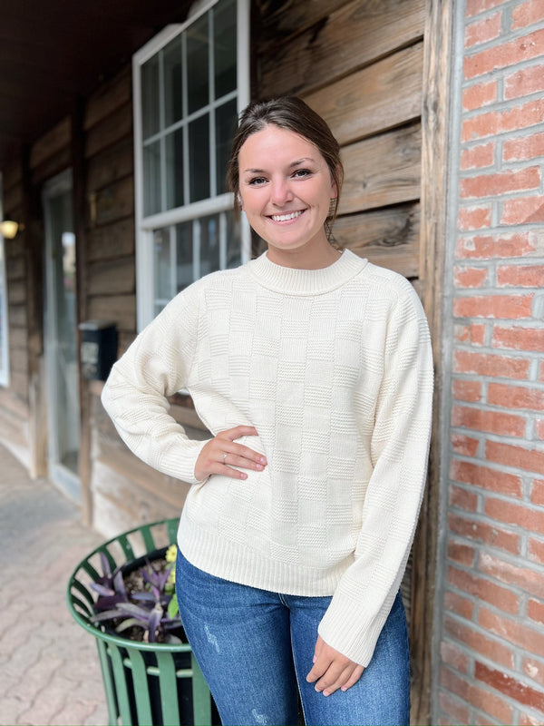 Cream Round Neck Sweater