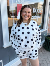 Polka Dot Long Sleeve Top and Short Set