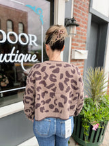Leopard Long Sleeve Tied Cardigan