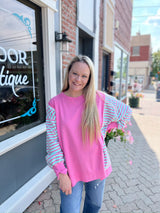 Oversized Striped Casual Striped Crewneck