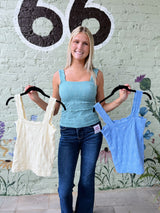 Lace Textured Square Top Tank