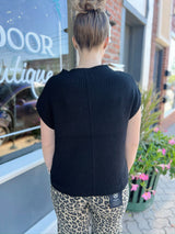 Mock Neck Short Sleeve Sweater Top