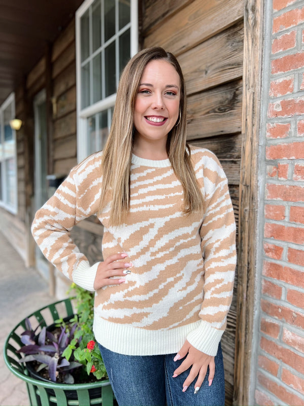 Cream Zebra Print Sweater