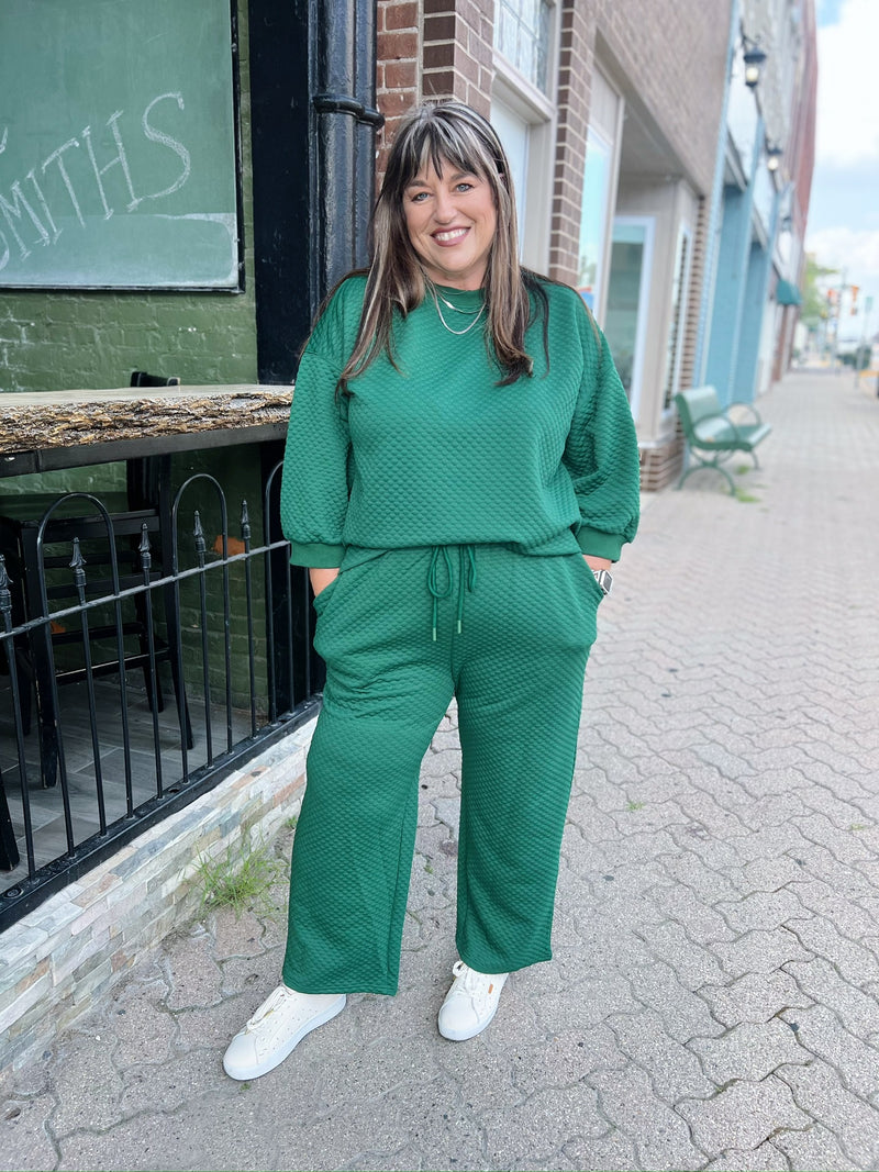 Curvy Bubble Textured Dolman Sleeve Top