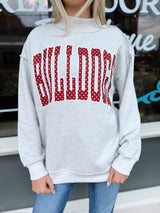 Gray Bulldogs Polka Dot Mock Neck Sweatshirt