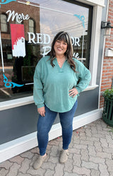 Curvy Exposed Seam Mineral Wash Sweatshirt