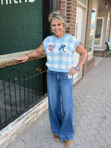 Ollie's High Rise Wide front Pintuck Jeans
