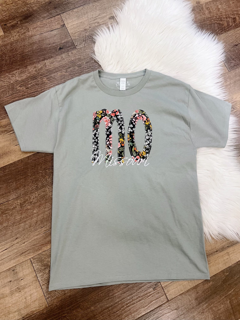 Moss Green Garden Floral State Tee