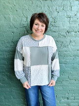 Mixed Patchwork and Lace Top