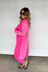 Sweatshirt Duster Length Cardigan