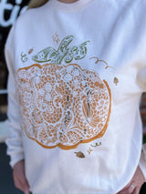Cream Lace Pumpkin Sweatshirt