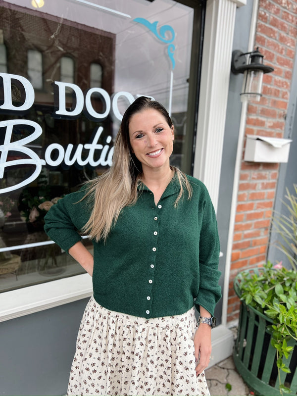Forest Green Button Down Cardigan