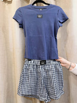 Navy Gingham Lulu Mac Boxer Short