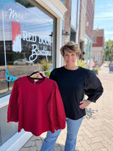 3/4 Puff crochet Sleeve Top
