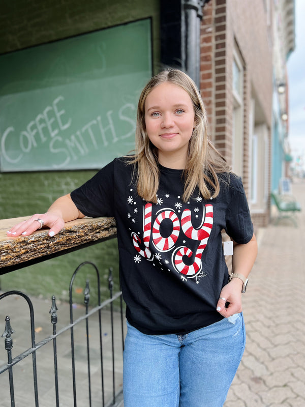 Black Joy Candy Cane Tee
