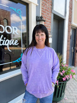 Snow Washed French Terry Pullover With Pockets